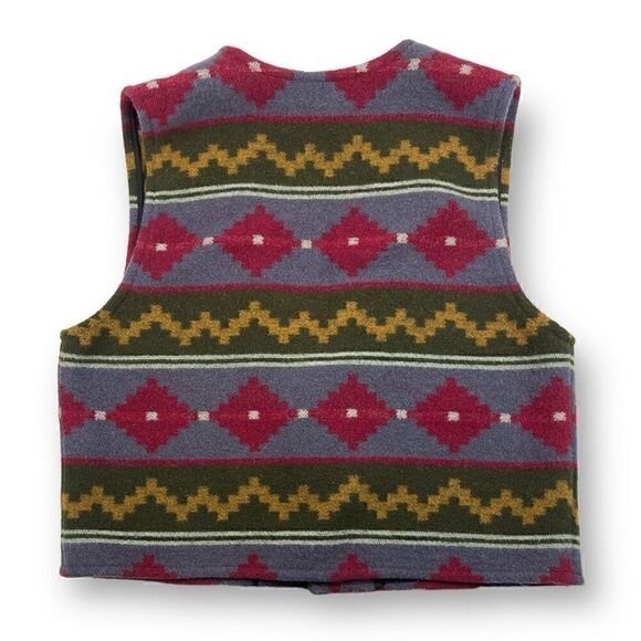 Aztec Vintage 100% Wool Vest Size Small - Picture 4 of 5
